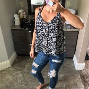 Hollister Floral Cropped Tank